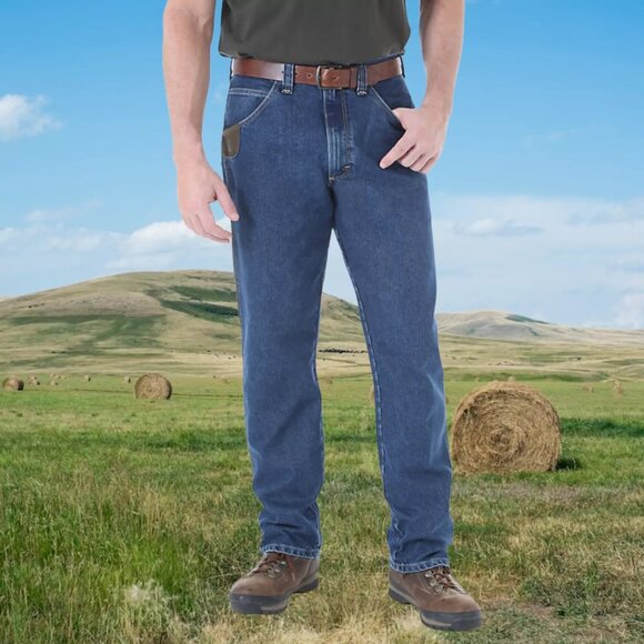 Wrangler Riggs Workwear Relaxed Fit Jeans Men's Sz 34x36 Dark Wash Denim EUC - Picture 9 of 9